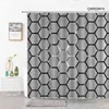 Modern Geometric Pattern Printing Shower Curtain Water Cube Bathroom Screen Background Decoration Waterproof Polyester Fabric 210915