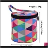 Sy Notioner Apparel Drop Delivery 2021 Rainbow Color Stick Yarn Tote Bag Big Capacity Organizer för Weave Tools Virktillbehör STO