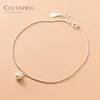 Colusiwei – bracelet de cheville en argent Sterling 925 pour femmes, perles légères simples, petites boules, chaîne à maillons, bijoux fins