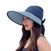 Handmade Woven Summer Beach Sun Hat Adjustable Resort Wide Brim Hats Caps without top for Women Gift