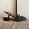 Kvinnor Sandaler High Heel Sandale Slides Fisherman Shoe Top Quality Leather Sandal With Letter Fashion Summer Sandalias Buckle Lady Chunky