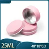 25 ml leere rosafarbene Aluminium-Verpackungsboxen für Lippenstiftproben, nachfüllbare Lidschattenbehälter, kosmetische Aufbewahrungsgläser