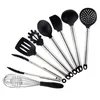 New8PCS / Set Silicone Cooking Utensílios com alça de aço inoxidável Nonstick Resistente ao calor Gadgets Cookware Spatula Ewe5709