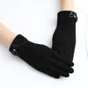 Sporthandskar Lady Grace Glove Women Vintage Winter Full Finger Touch Screen Plus Velvet Warm Windproof Driving Female Mittens G045