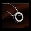 Necklaces & Pendants Jewelrysterling Sier Necklace Luxurious Austrian Crystal Round Bronze Pendant Women Beautiful 0023 Drop Delivery 2021 Wv