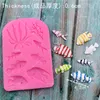 Cartoon Ocean Fish tool Fondant Shell Conch Cake Silicone Mold Candy Chocolate Mould DIY Baking Decoration Tool Animal Clay Resin Art