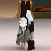 WAYOFLOVE Dot Beach Dress Bianco Casual Plus Size Abiti lunghi Estate Donna senza maniche Ragazza Maxi Dres 210602