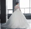 Wedding Dresses Bridal Gowns Factory Wholesale Luxury Lace Shoulder Long Sleeve Elegant Appliques Dress