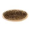 Boar Bristle Hair Beard Brush Hard Round Wood Handle Anti-static Boar Comb Hairdressing Tool For Men Beard Trim Customizable RRA11430