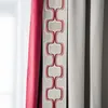 Benutzerdefinierte Vorhang Moderne nordische chinesische Flanell Spleißen rote Spitze Schattierung Fenster Wohnzimmer Schlafzimmer Blackout M1036 Vorhänge