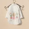 Blusa para niñas Ropa de primavera para niños Conejo de dibujos animados Tops de manga larga Blusas blancas para 8 a 12 años Camisa para niñas adolescentes 210331