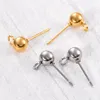 50pcs Stainless Steel Round Ball Earring Post Stud with Loop Fit DIY Jewelry Making Supplies Accessories Hypoallergenic 5mm 6mm Silver / Gold