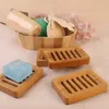 Household Soap Boxes Bamboo Square Soaps Holders Drainage Bathroom Storage Supplies 5 2zz Q2