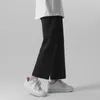 Single Road Męskie szerokie spodnie nogi Lato Lekkie Waga Joggers Spodnie Japońskie Streetwear Zimne uczucie Wygodne spodnie domowe Mężczyźni 211123