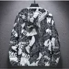 Man Cartoon Printing Teenager Jackets Fashion Hip Hop Zipper Pullover Windbreaker Coats Designer Male Autumn Thin Hooded Streetwear Outerwear