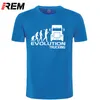 REM Marchio di abbigliamento EVOLUTION TRUCKING camionista cabina idee regalo Divertente maglietta da uomo in cotone manica corta T-shirt Top Camiseta 210409