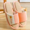 Female soft teng grass anti slip slippers four seasons of sweat absorption breathable household wood floor silent sandals manufacturers direct sales