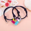 2 unids/lote, pulsera con dijes para parejas, bloques de construcción para amigos, pulseras de ensamblaje gratis, joyería atractiva