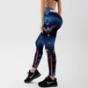 Moda Tybetańska Blue Kapitan Walka Push Up Trening Legginsy Szczupła Wysoka Talia Jeggings Kobiety Sexy Sportswear Legginsy Workout 211008