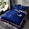 Casual king size designer conjunto de cama cobre 4 pçs carta impresso algodão macio consolador capa edredão luxo rainha folha com pi2927