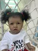 55 cm Nowa Czarna Skóra Saskia z zębami Reborn Todderl Girl Baby Doll Realue Real Dotyka Pełna Body Silikon African American Baby Q0910