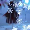 Sznurki płatki świąteczne LED płatki śniegowe 6m / 10m / 20m / 30m Xmas Drzewo Dekoracji Sznurka Garland