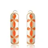 Stud Madrry classique Orange fleur forme émail boucles d'oreilles cuivre doux broches D crochets petit pour femmes filles fête bijoux