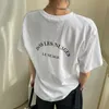 Korejpaa Girl T-shirt verão corea chic temperamento casual round pescoço letra contrastante impressão de pulôver versátil solto 210526