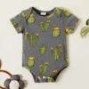 Arrival Summer 3-piece Baby Unisex Cotton Cactus Striped Bodysuits Rompers 's Clothing 210528