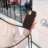 حالات سيليكون ل iPhone 12 Pro Max Mini 11 Samsung S20 Ultra S21 A51 A71 حالة الهاتف الخليوي الغطاء الواقي مع أحزمة طويلة