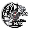 The Kitchen The Heart Of The Home Orologio da record in vinile ispirato Design moderno Orologio da parete in vinile Decorazioni per la cucina Orologi silenziosi 220104