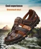 Klassieke hoge kwaliteit koe lederen sandalen zomer buiten handgemaakte heren sandaalmode comfortabele mannen strand designer schoenen maat48