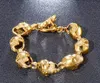 13mm 8.85 '' 63G ouro crânio link corrente pulseira para homens 316L aço inoxidável esqueleto pulseira de alto polido punk