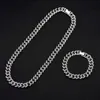 Chains YCD Men Women Hip Hop Iced Out Bling Chain Necklace Punk 13mm Miami Cuban Bracelet Fashion Charm Jewelry