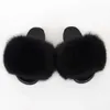 Big Fur Slides Femmes Furry Pantoufles Maison Été Maison Fluffy Chaussures En Peluche Sandales Dames De Luxe Véritable Fourrure Tongs Grande Taille 2020 Q0508