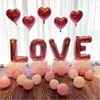 55pcs / Set Lettre d'amour Ballon Saint Valentin Anniversaire Proposition Confession Décoration de mariage Fournitures de fête 210626