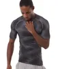 T-shirt da uomo con stampa serpente ad asciugatura rapida collant T-shirt da allenamento da corsa a maniche corte abbigliamento fitness maglietta traspirante e assorbente del sudore