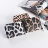 Moda Mulheres Carteira Pequeno Curto Curto Pu Couro Menina Carteiras Bolsas Leopard Animal Imprimir Cartão Titular Zip Por volta