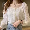 Long Sleeve White Hollow Lace Blouse Shirt Women Tops Blusa Blouse Women Blusas Mujer De Moda Womens Tops And Blouses D845 210602