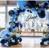 104PCS Navy Blue Balloons Arch Kit Silver och Guldkonfetti Ballonger För Baby Shower Birthday Party Decorations Wedding Globos 210626