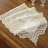 Trotse Rose Luxury Lace Tafel Runner Doek TV Cabinet Cover Doek Geborduurde Koffie Vlag Bruiloft Decor 210708