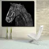 Semplice cavallo da tiro in bianco e nero immagine animale arte per soggiorno decorazione della parete di casa poster stampato su tela