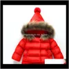 Ålder 17 år Baby Girls Winter Warm Down Coats Barn Fur Hooded Jacket Kids Bomull Coat Outwear B8QCI MNBTX