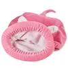 Cat Sleeping Bag Warm Coral Fleece Dog Bed Pet House Lovely Soft Mat Cushion Travel Covers 210722