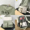 Student Kobiety Śliczne Plecak Harajuku Bawełniana Tkanina Kobieta Moda Torba Szkolna Dziewczyna Luksusowa Książka Kawaii Plecak Lady Bag Black 210922