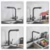 Preto Branco Luxo Luxo Puro Torneira de Cozinha Torneira Dual e Beber Frio Filtro de 3 vias Filtro Cozinha Misturador Taps 210724