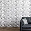 Art3d 50x50cm PVC 3D Wall Panels Diamond for Interior Walls Décor in White Walles Decor Wallpapers Pack of 12 Tiles