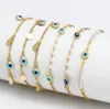 Pulseiras de olho azul malvado de ouro Sorte Olhos turcos Charme Pulseira para mulheres Meninas Praia Jóias Presente de festa 10 estilos