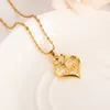 Flash Love Heart Pendant Halsband Karaktär Rhinestone Crystal Smycken Stetsar 18 K Fina Solid G / F Gold CZ Girls