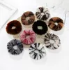 Fluffy Scrunchies Opaski Opaski Faux Furs Leopard Fuzzy Pierścień Włosów Rope Ponytail Holder Scrunchie Akcesoria do włosów 12 Kolory DW5062